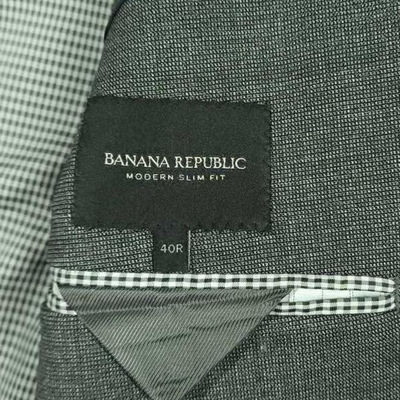 Banana Republic Blazer Sport Coat Mens 40R Modern Slim Fit Wool Blend Nail Head - Picture 5 of 9